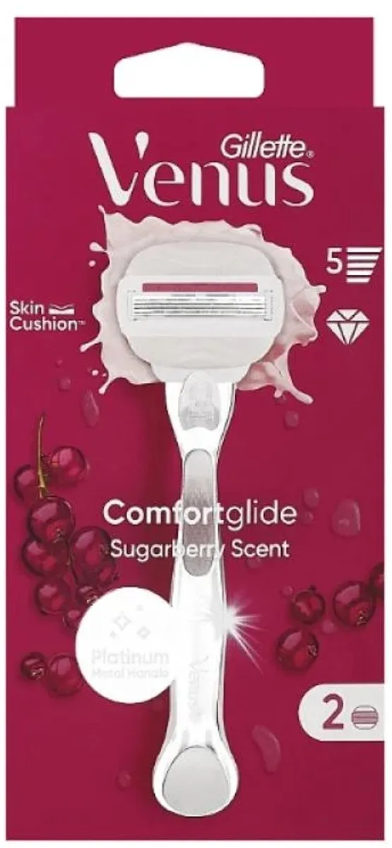 Gillette Venus Pro ComfortGlide Scheersysteem 5 Bladen - 2 Stuks - Platinum