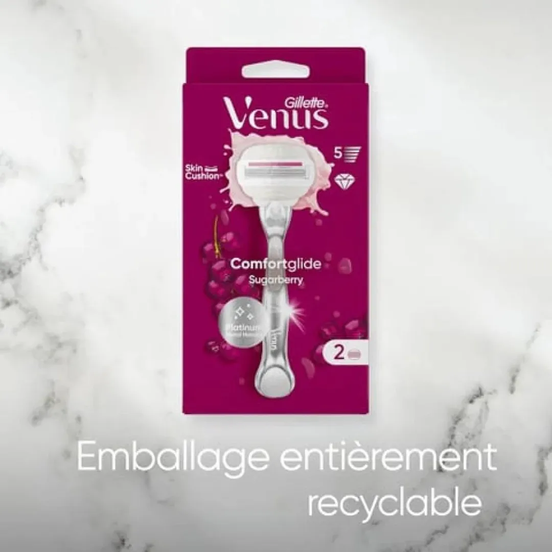 Gillette Venus Pro ComfortGlide Scheersysteem 5 Bladen - 2 Stuks - Platinum