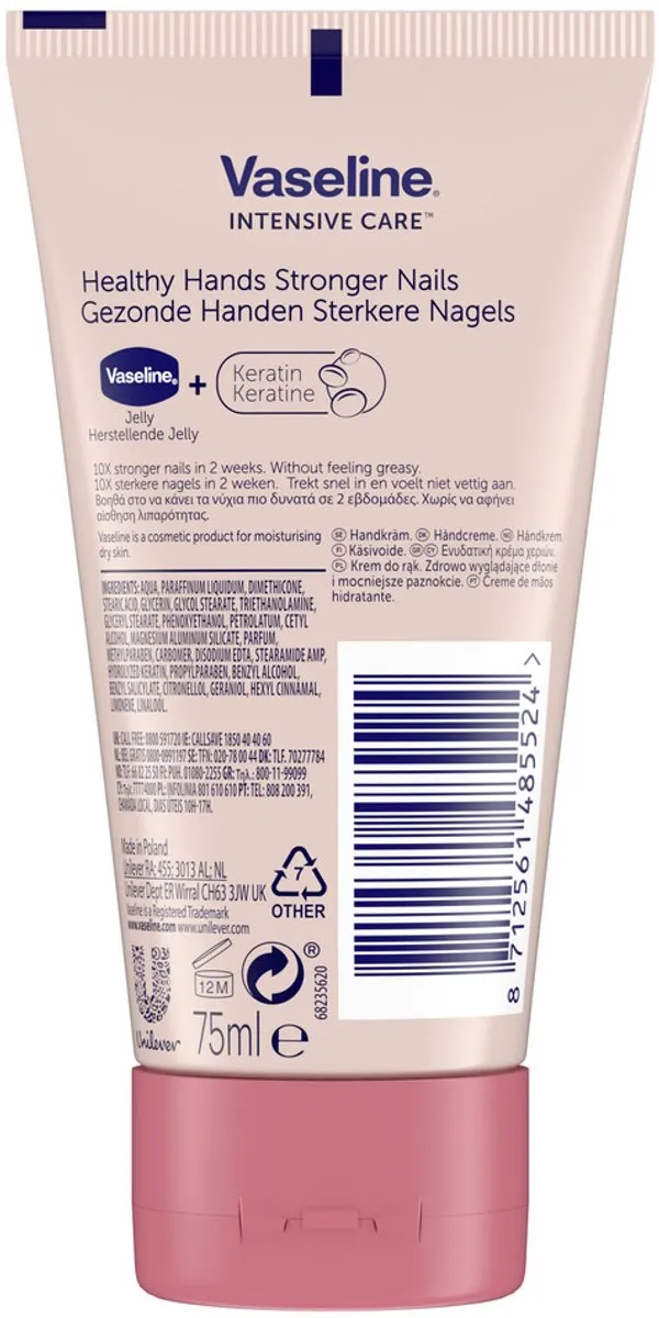 Vaseline Healthy Hands Stronger Nails Handcrème 75ml - afbeelding 6 van 6