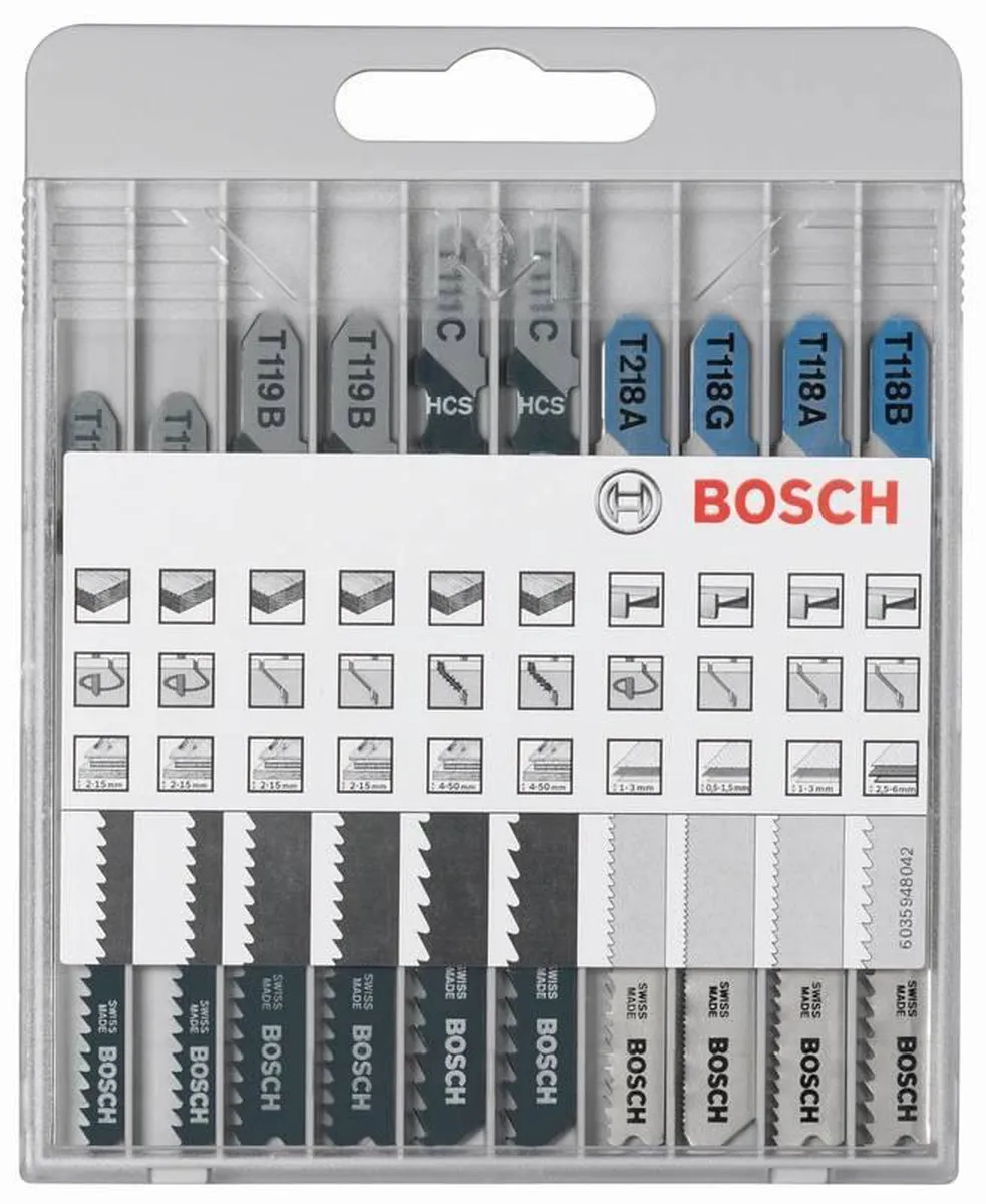 Bosch 2607010630 Decoupeerzaagbladen - 10 Stuks - Hout/Aluminium/Metaal