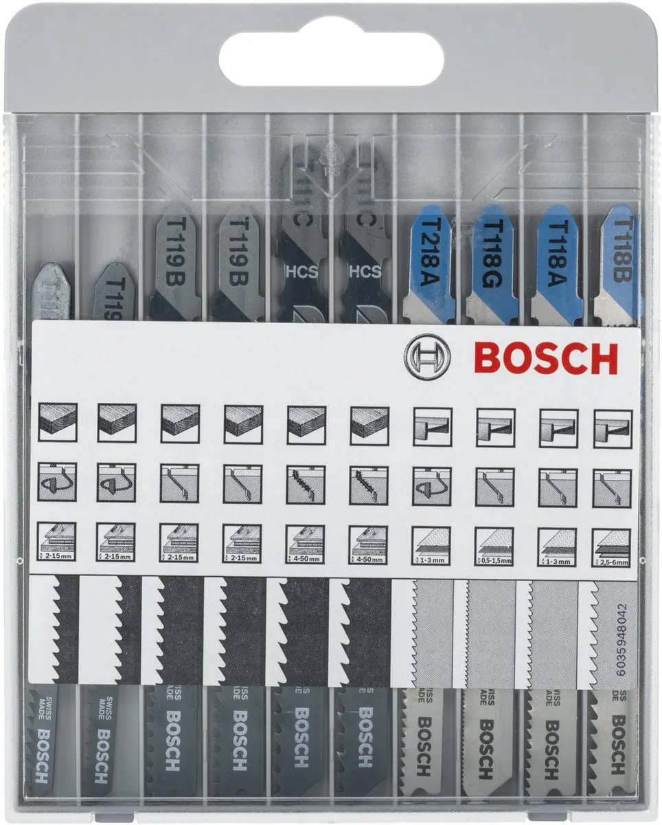 Bosch 2607010630 Decoupeerzaagbladen - 10 Stuks - Hout/Aluminium/Metaal