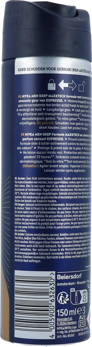 NIVEA MEN Deep Espresso Anti-Transpirant Spray 150ml - afbeelding 6 van 6