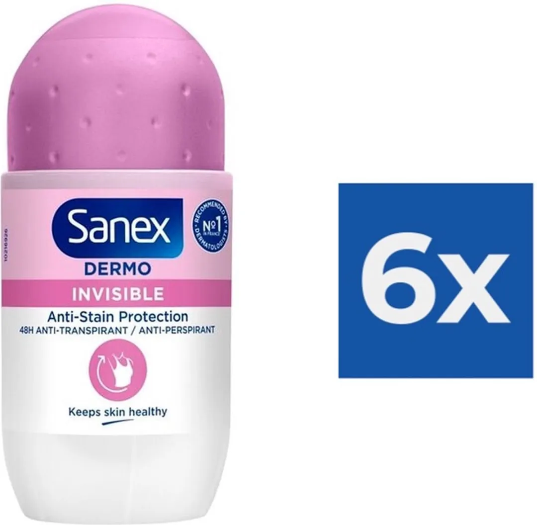 Sanex pH Balance Dermo Roller Invisible - 300ml (6x50ml)