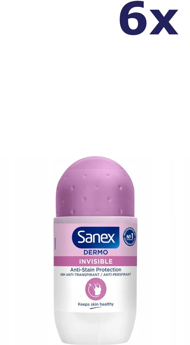Sanex pH Balance Dermo Roller Invisible - 300ml (6x50ml)