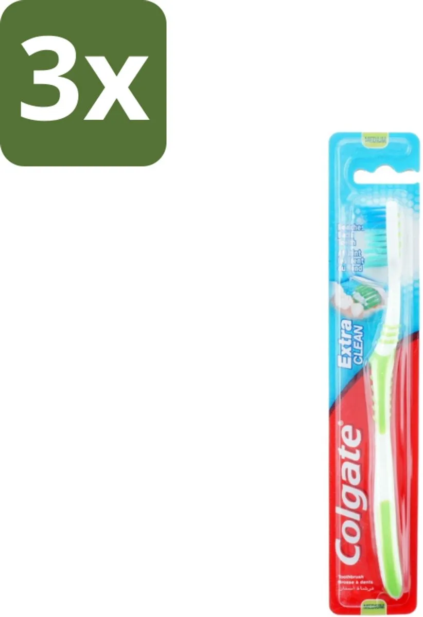 Colgate Extra Clean Medium Tandenborstels - 3 Stuks