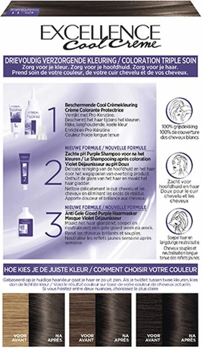 L'Oréal Paris Excellence Cool Cream 6.11 Ultra Ash Donkerblond - 6 Stuks - afbeelding 6 van 6