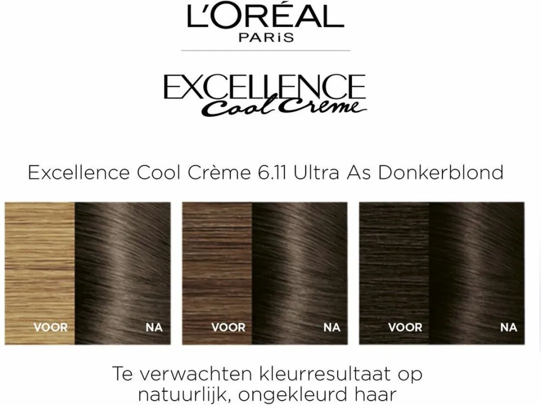 L'Oréal Paris Excellence Cool Cream 6.11 Ultra Ash Donkerblond - 6 Stuks