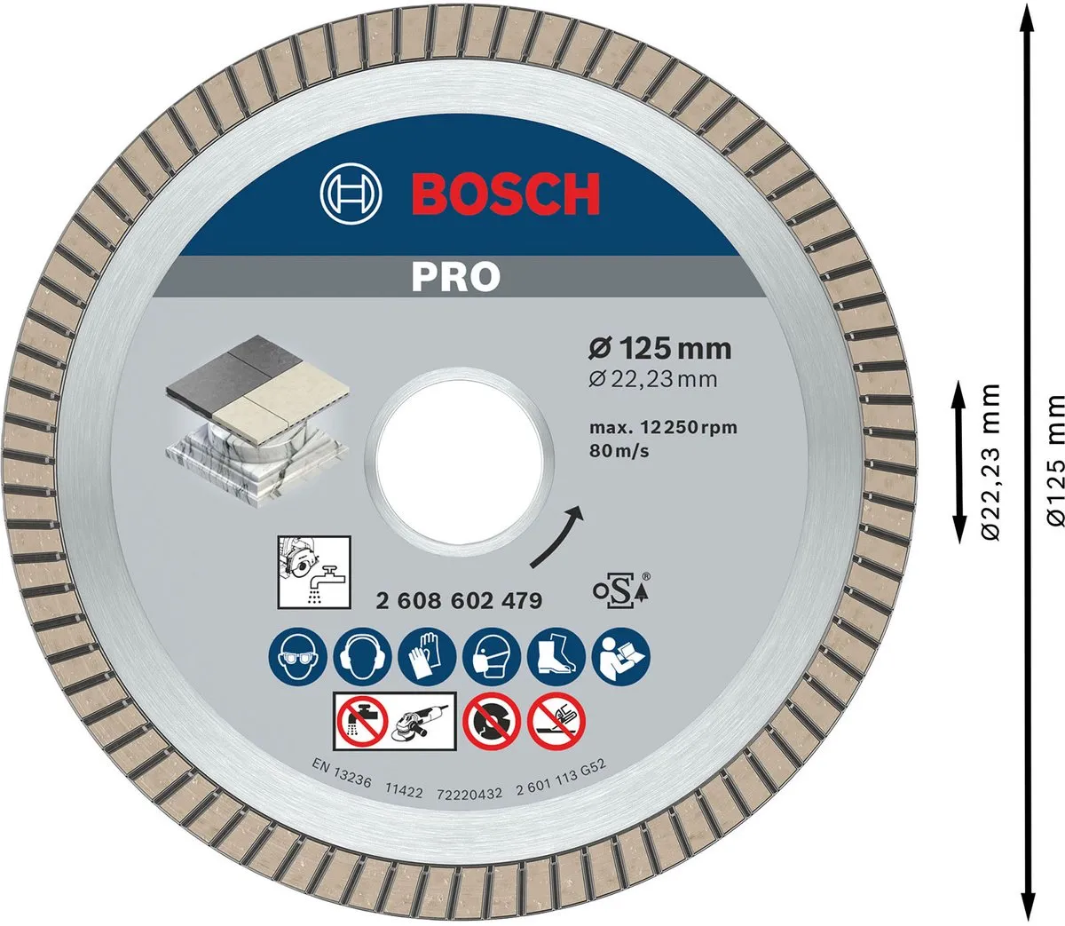 Bosch Diamantdoorslijpschijf Best for Ceramic Extraclean 125mm - afbeelding 6 van 6