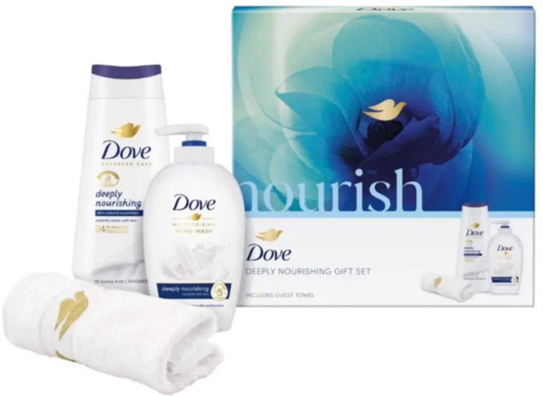 Dove Deeply Nourishing Geschenkset - Handzeep Douchegel Washandje