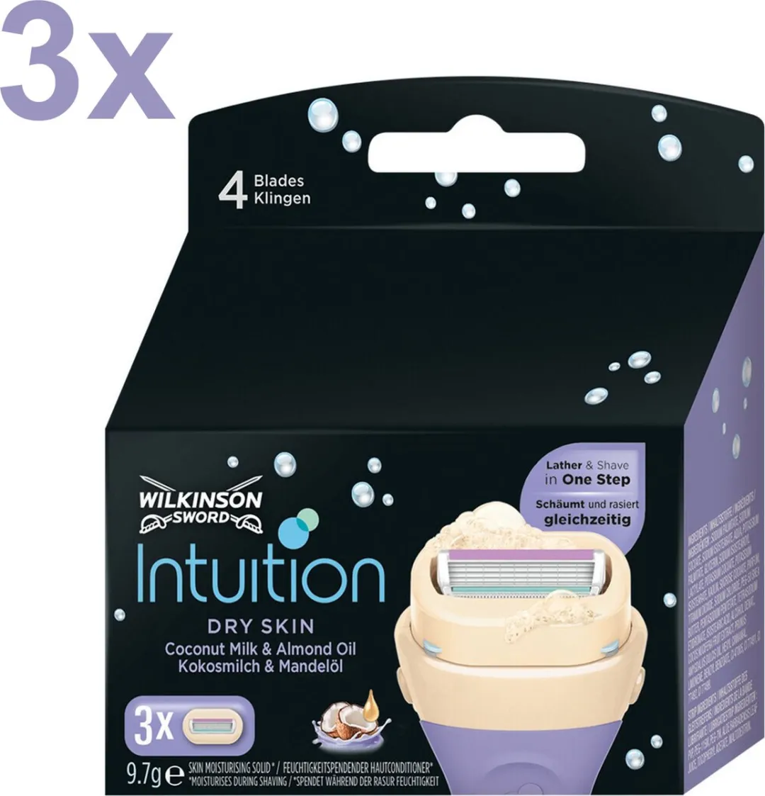 Wilkinson Sword Intuition Dry Skin Scheermesjes 9 Stuks - Paars