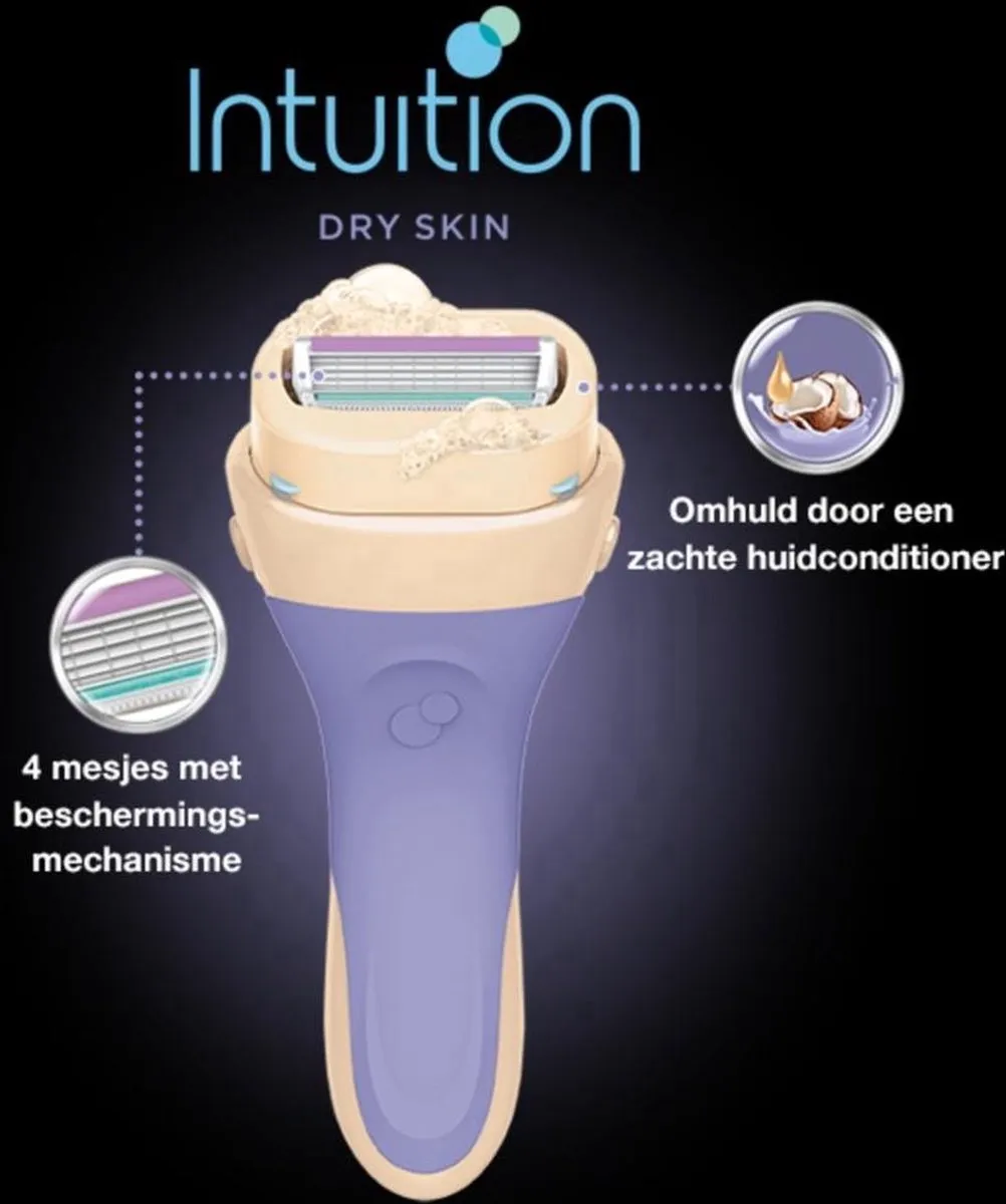 Wilkinson Sword Intuition Dry Skin Scheermesjes 9 Stuks - Paars