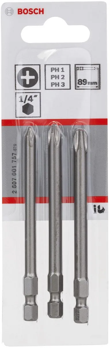 Bosch Bitset XH-TORS/PH1.PH2.PH3 89mm - 3 Stuks