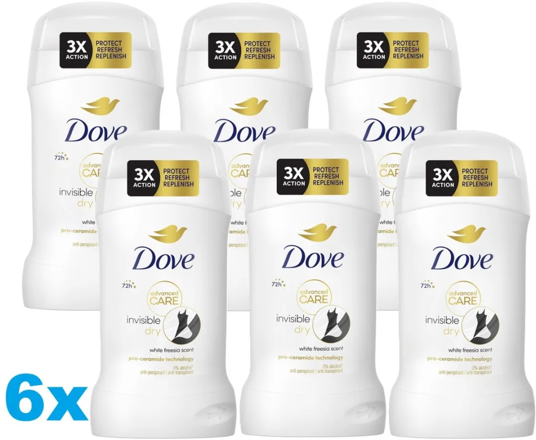 Dove Invisible Dry Anti-Transpirant Stick 6x50ml