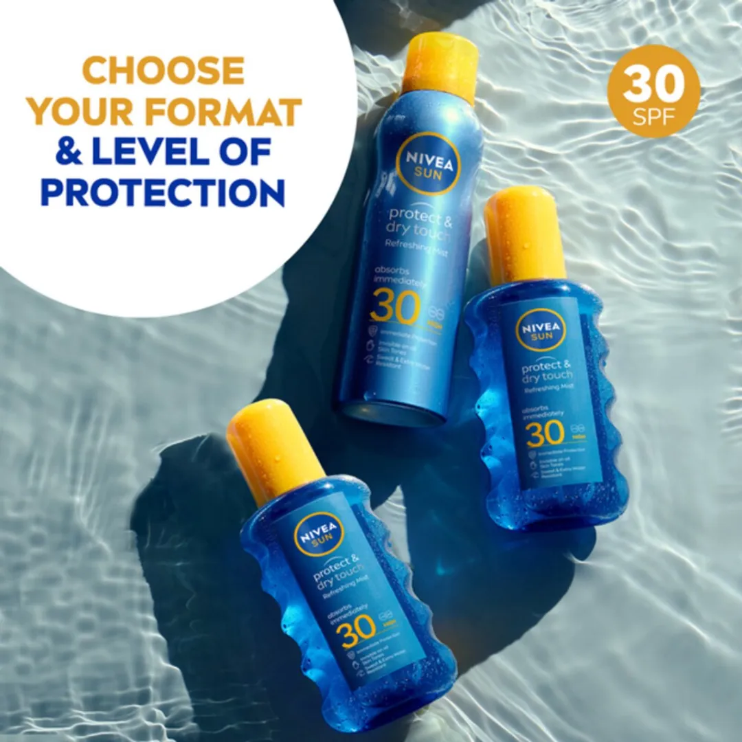 NIVEA SUN Protect & Dry Touch Transparante Zonnebrand Spray SPF 30 - 200ml - afbeelding 6 van 6