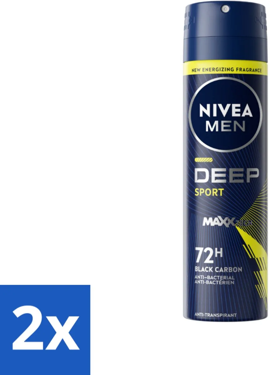 NIVEA MEN Deep Sport Deodorant Spray 300ml - 2 Stuks