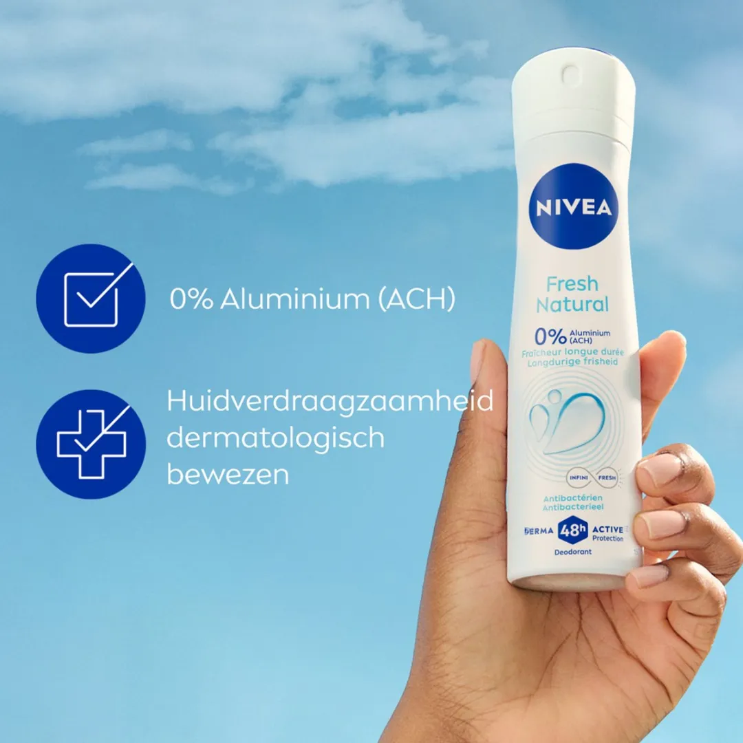 NIVEA Fresh Natural Deodorant Spray 200ml - 6x (1200ml) - Aluminiumvrij