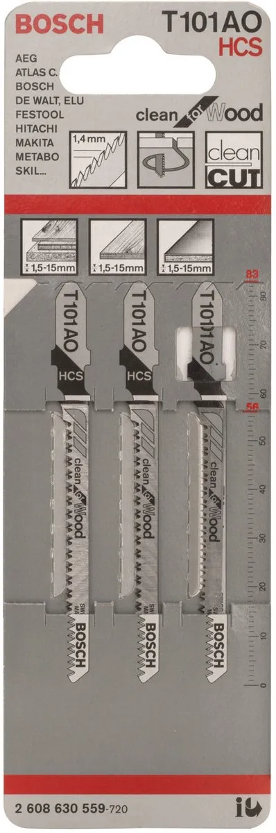 Bosch T 101 AO Clean Decoupeerzaagbladen - 3 Stuks