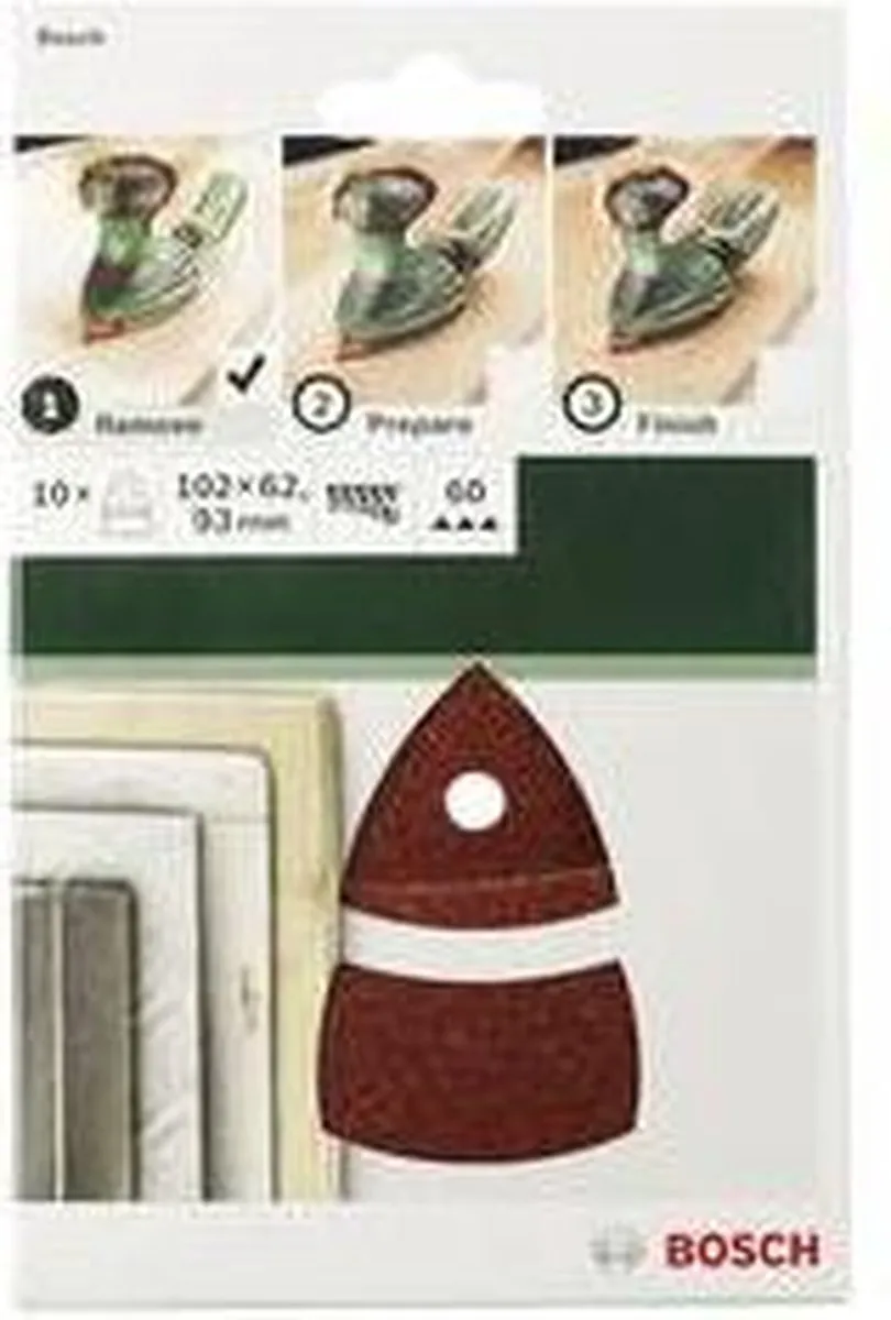 Bosch 10-delige Schuurbladset 102x62mm - Korrel 180 - afbeelding 6 van 6