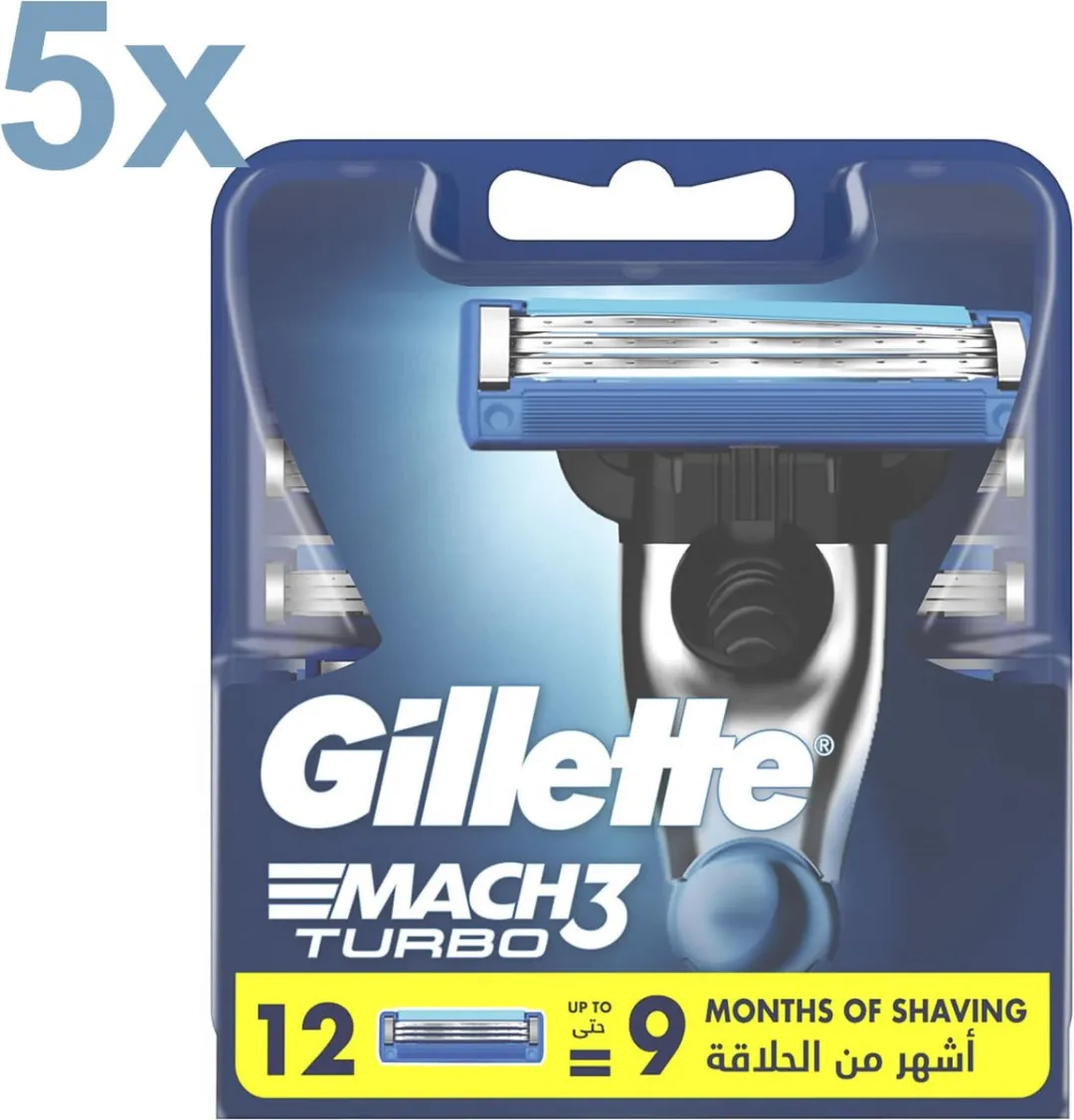 Gillette Mach3 Turbo Scheermesjes 60 Stuks