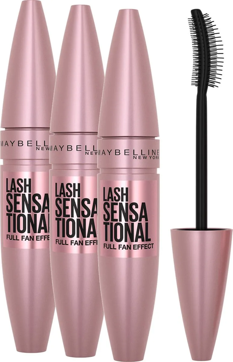 Maybelline Lash Sensational Mascara Very Black - 3 Stuks