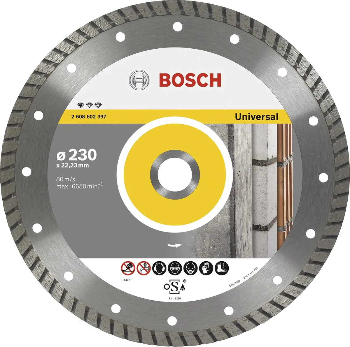 Bosch Diamantdoorslijpschijf Standard for Universal Turbo 230mm - afbeelding 6 van 6