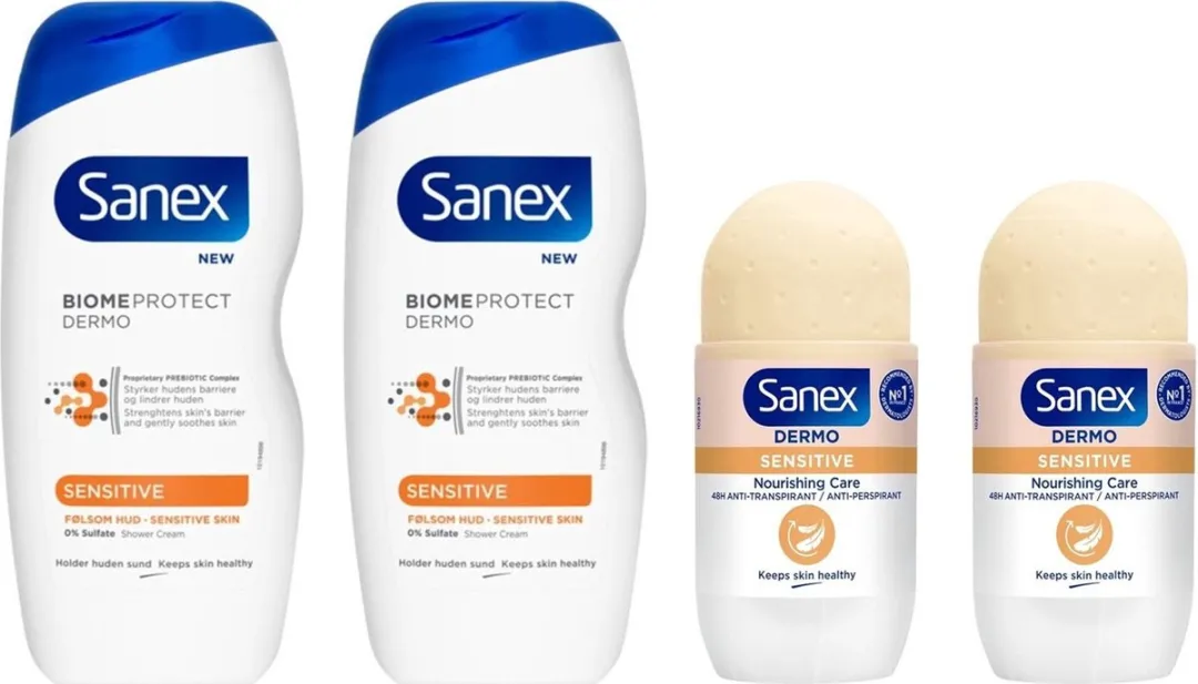 Sanex Dermo Sensitive Douchegel & Deo Roller
