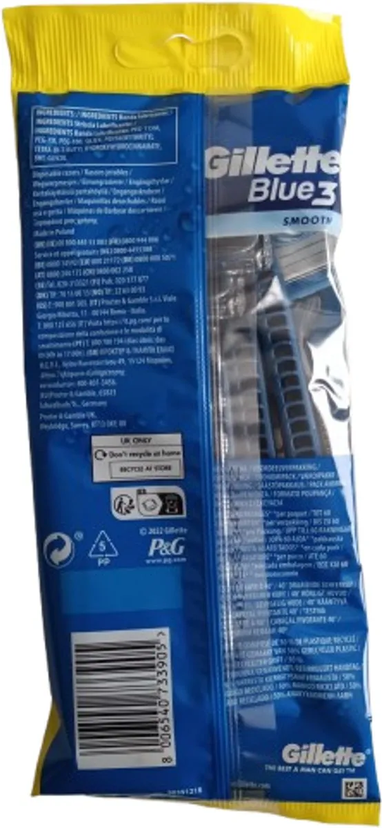 Gillette Blue3 Smooth Wegwerpscheermesjes - 6 Stuks