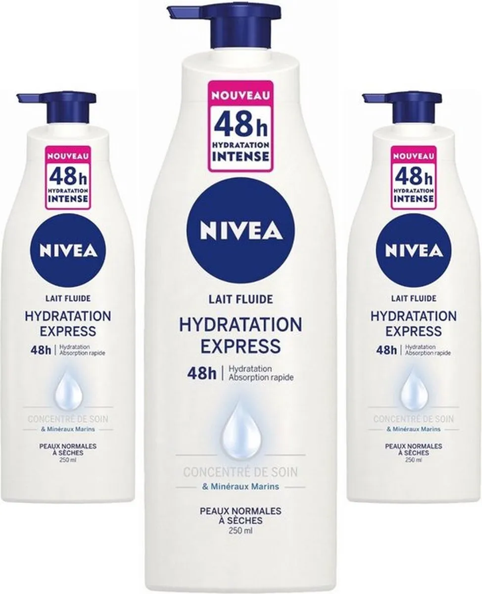 NIVEA Bodylotion Express Pomp 3x400ml