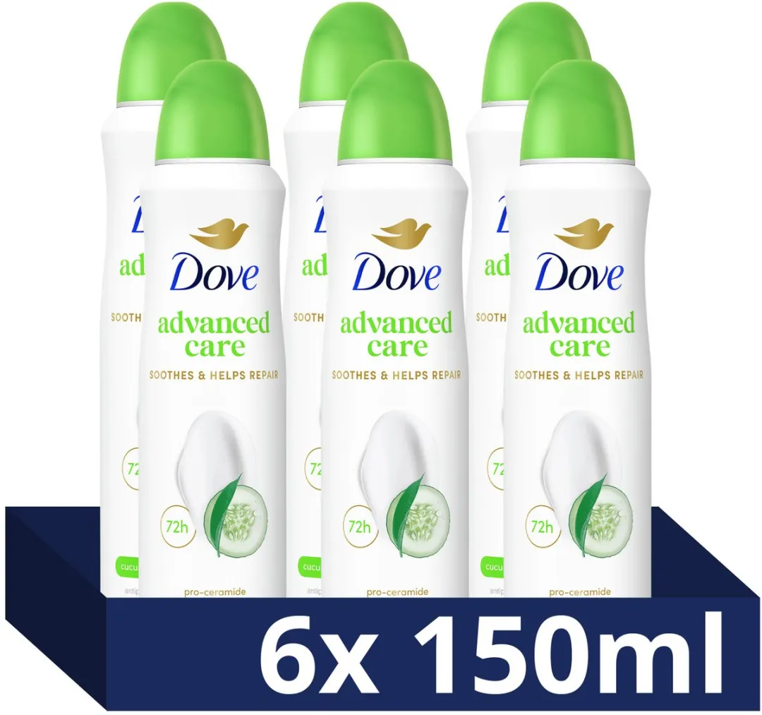 Dove Anti-Transpirant Spray Advanced Care Komkommer & Groene Thee - 6x150ml