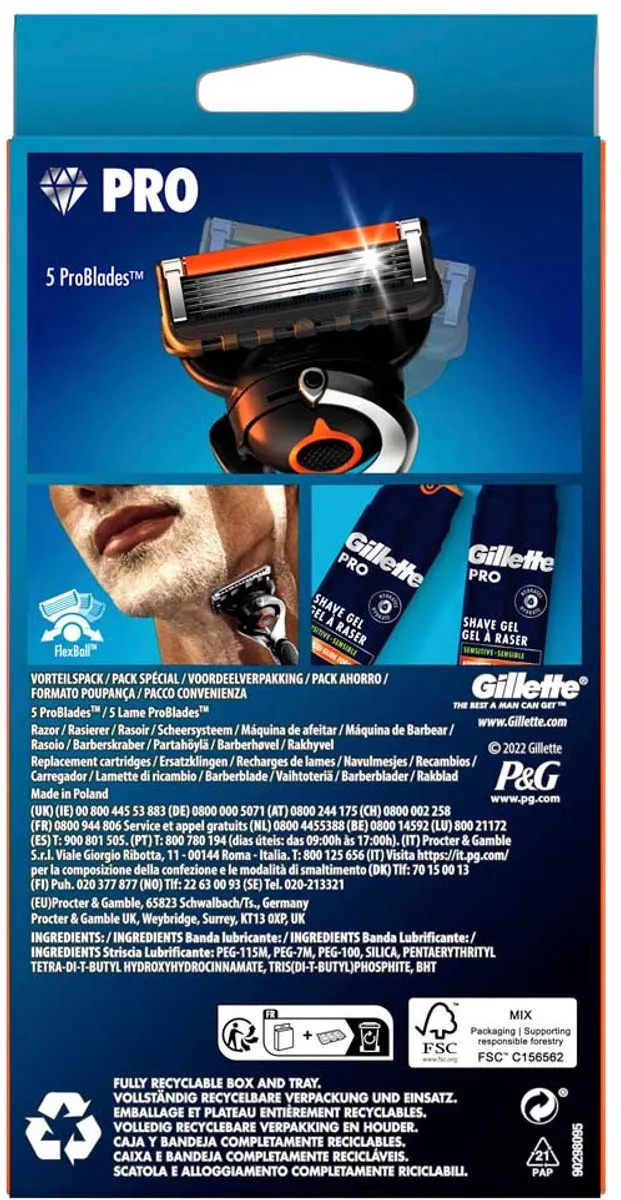 Gillette Fusion Proglide Reserveonderdelen - 20 Stuks (4x5)