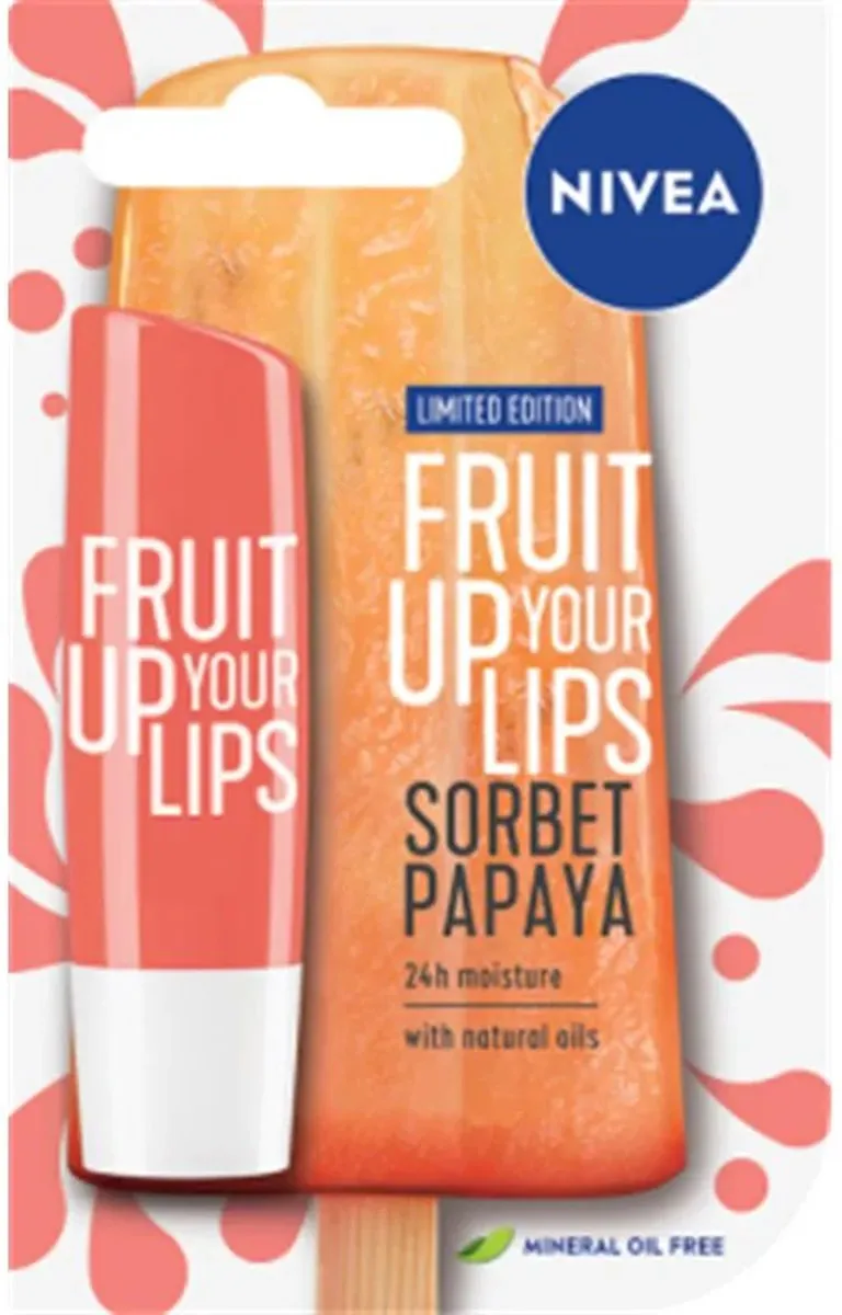 NIVEA Fruit Up Your Lips Sorbet Papaya Lippenbalsem 4.8g