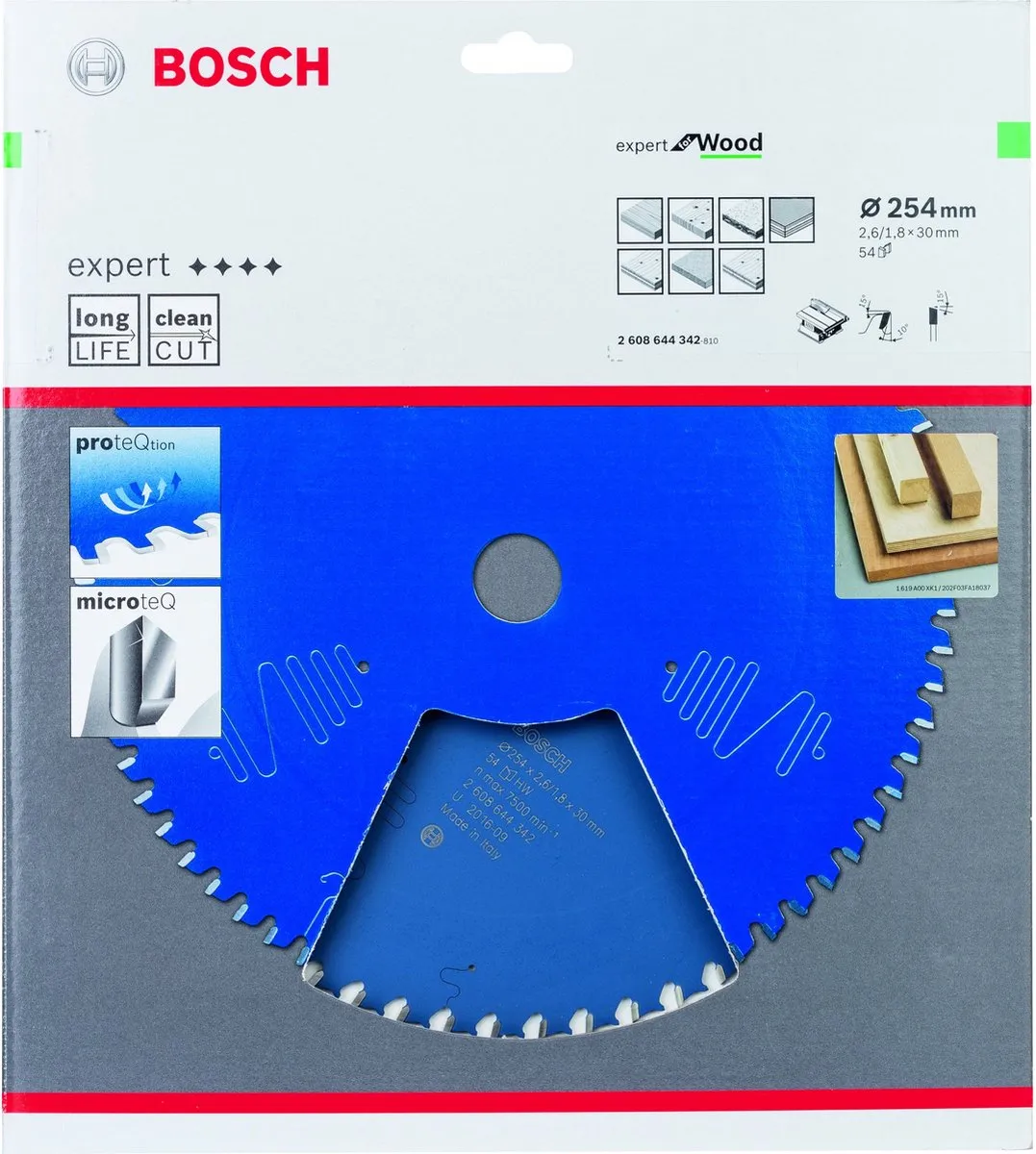 Bosch Blad Expert for Wood Zaagblad 254mm - 54 Tanden