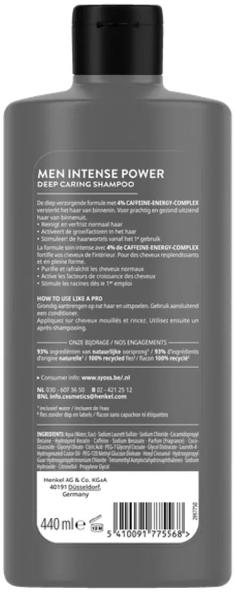 SYOSS Men Power Shampoo 440ml