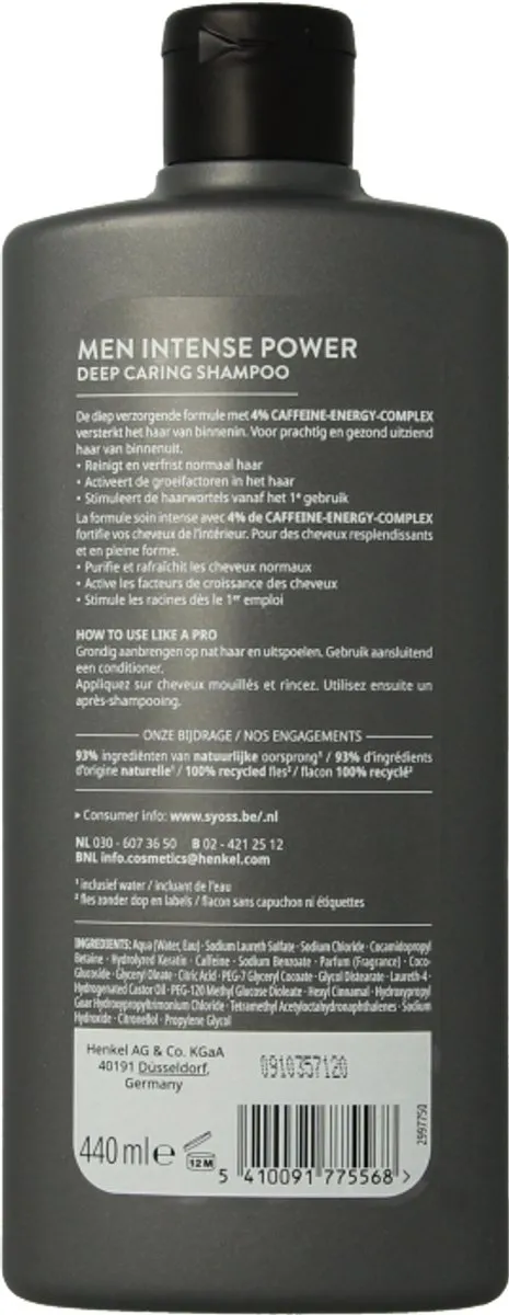 SYOSS Men Power Shampoo 440ml