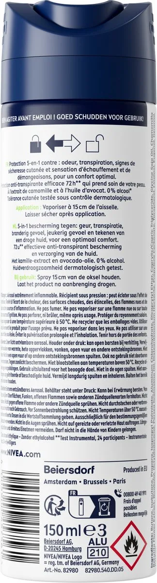 NIVEA MEN Sensitive Protect Deo Spray 72u - 6x150ml