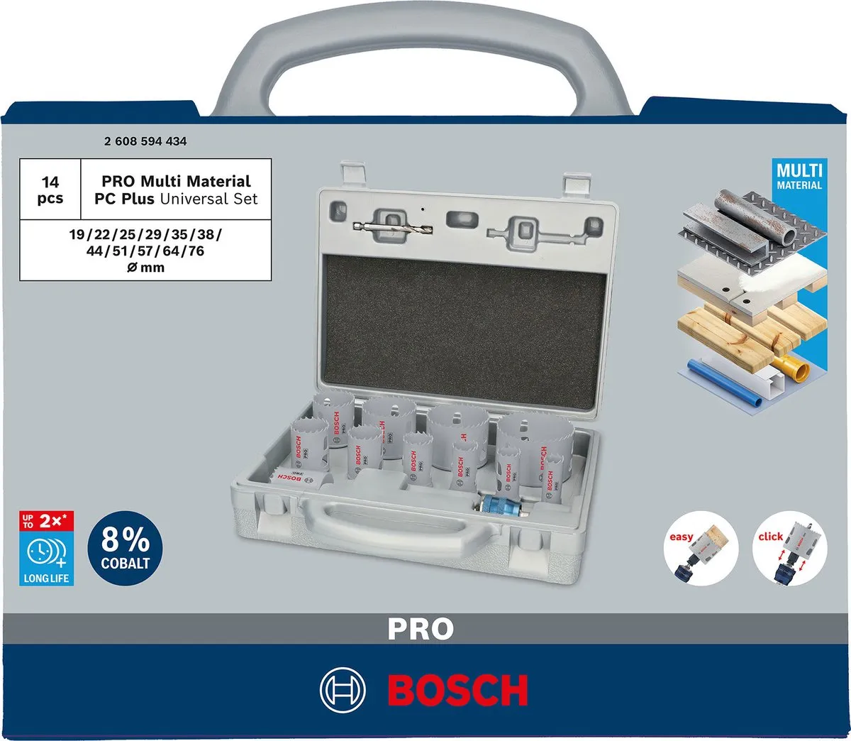 Bosch PRO Multi Materiaal PC Plus Gatenzaagset 14-delig