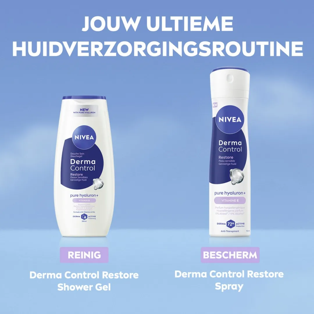 NIVEA Derma Control Restore Douchegel - 6x250ml