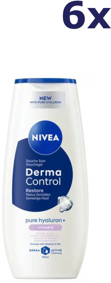 NIVEA Derma Control Restore Douchegel - 6x250ml - afbeelding 6 van 6