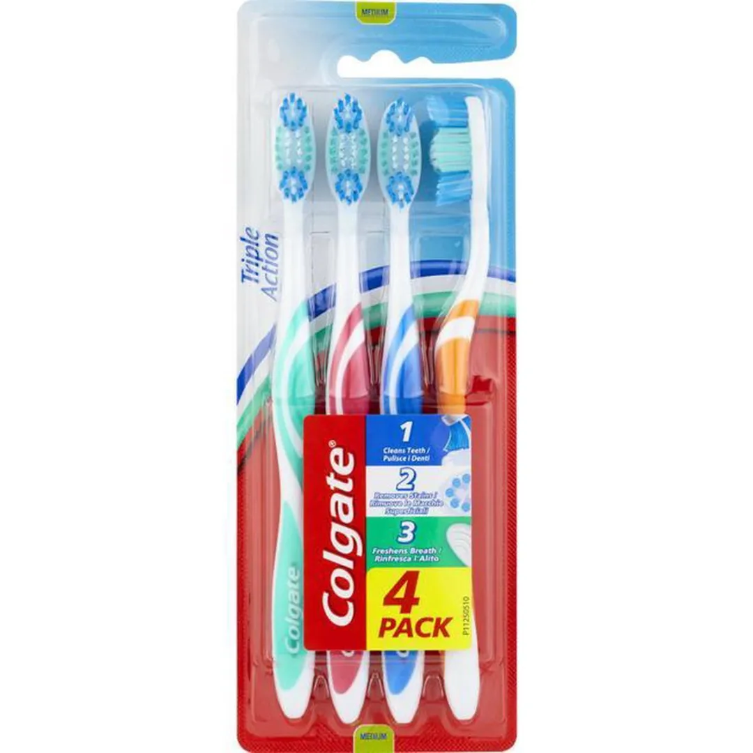 Colgate Triple Action Tandenborstel Medium - 4 Stuks