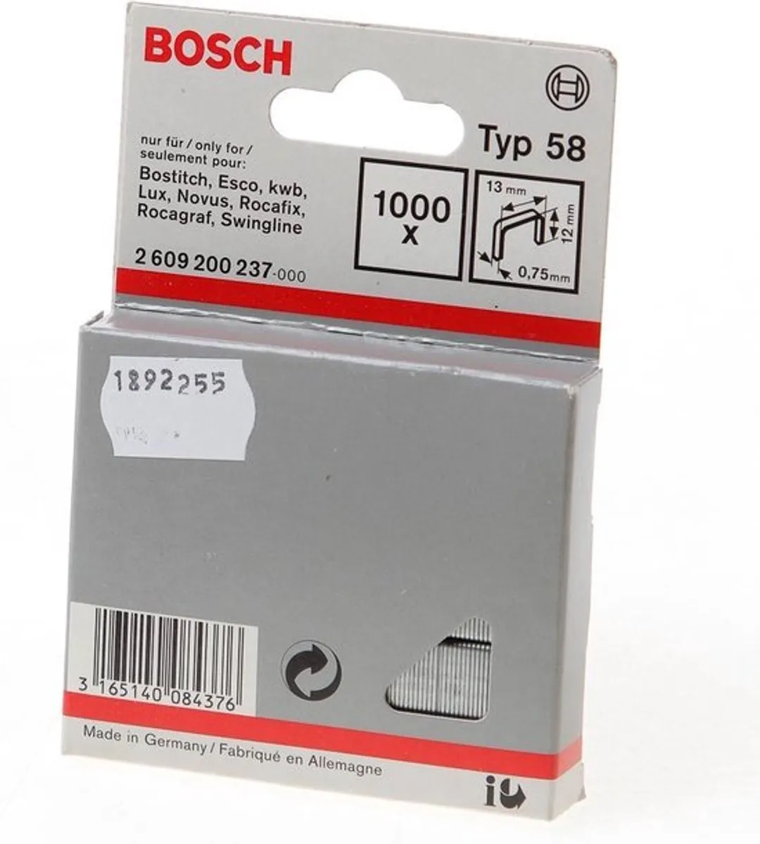 Bosch Nieten 13x0,75x12mm - 1000 Stuks