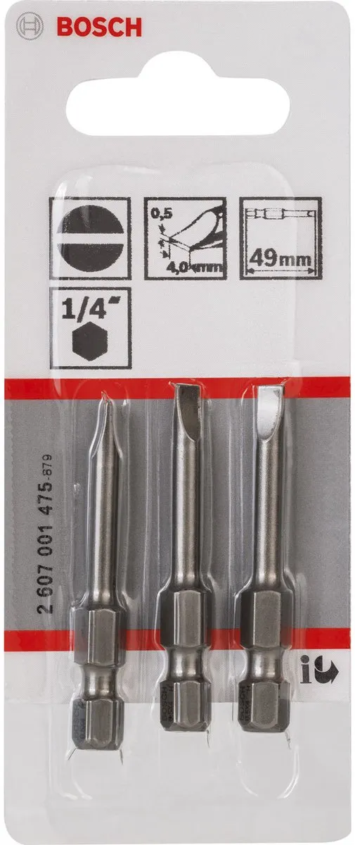 Bosch Bit Extra-hard S 0,5x4,0 - 3 Stuks