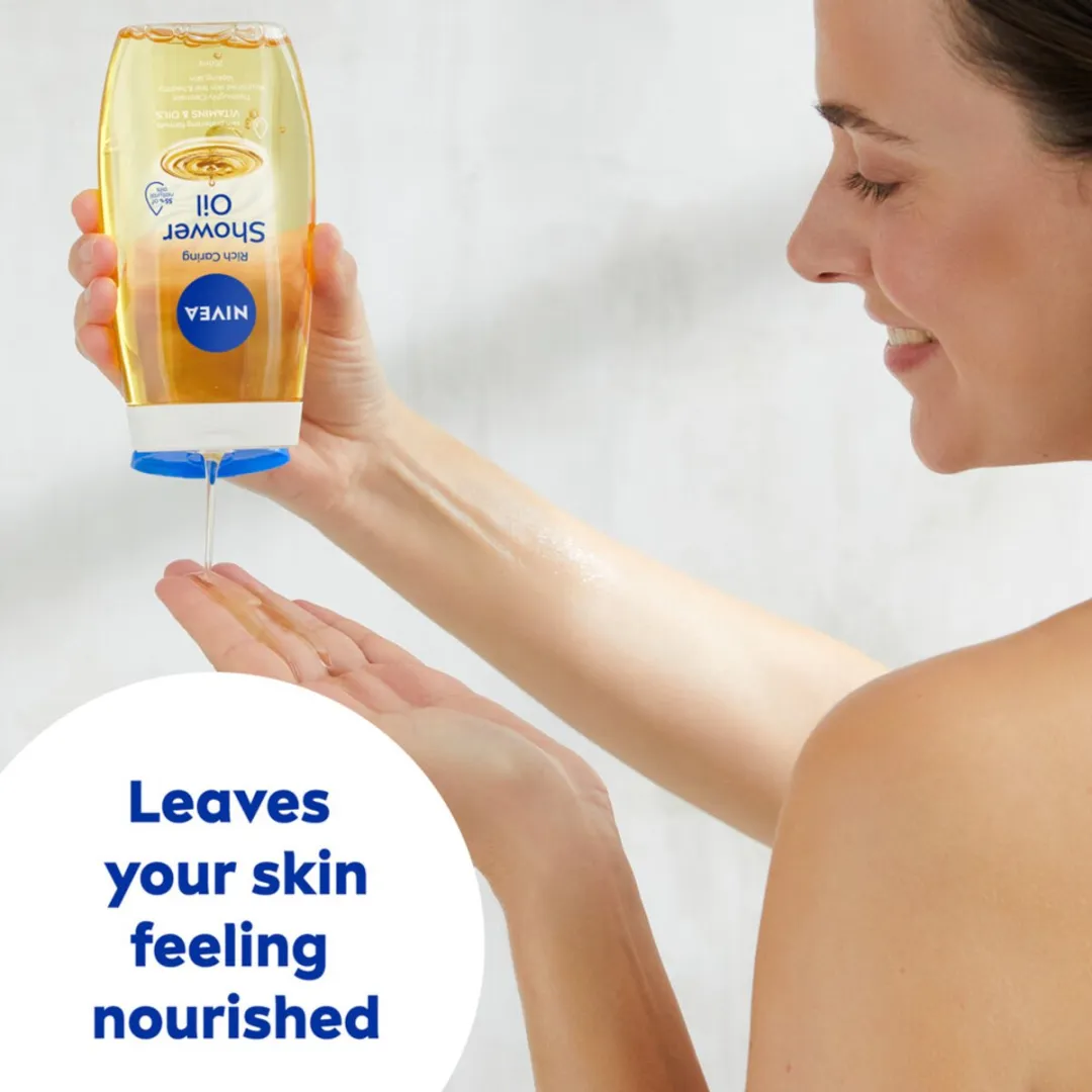 NIVEA Doucheolie Rich Caring 200ml - 3 Stuks