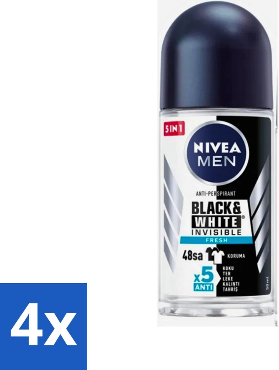NIVEA Men Black & White Invisible Fresh Deodorant Roller 50ml