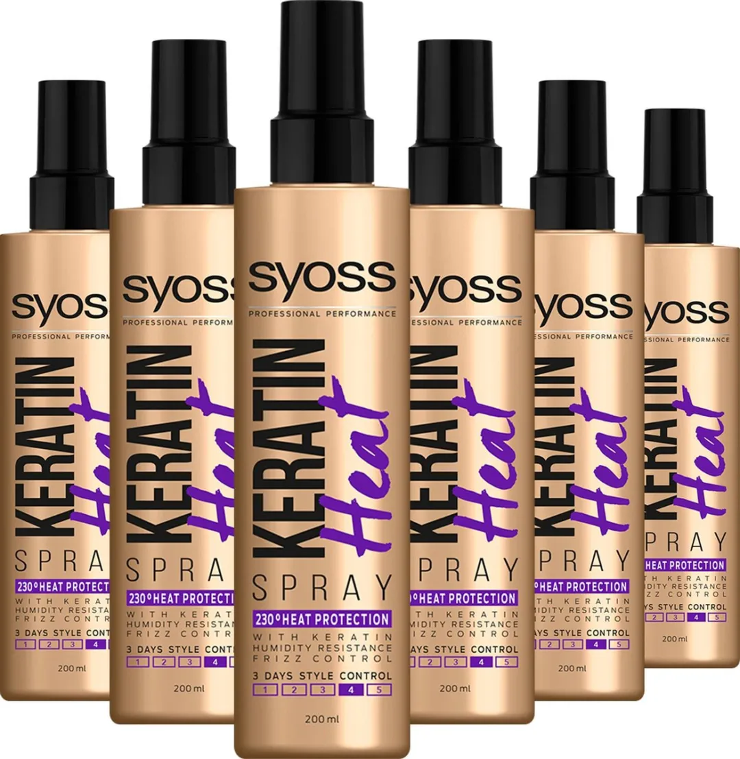 SYOSS Keratine Heatprotection Spray 200ml - 6 Stuks
