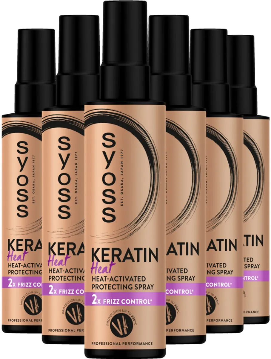 SYOSS Keratine Heatprotection Spray 200ml - 6 Stuks