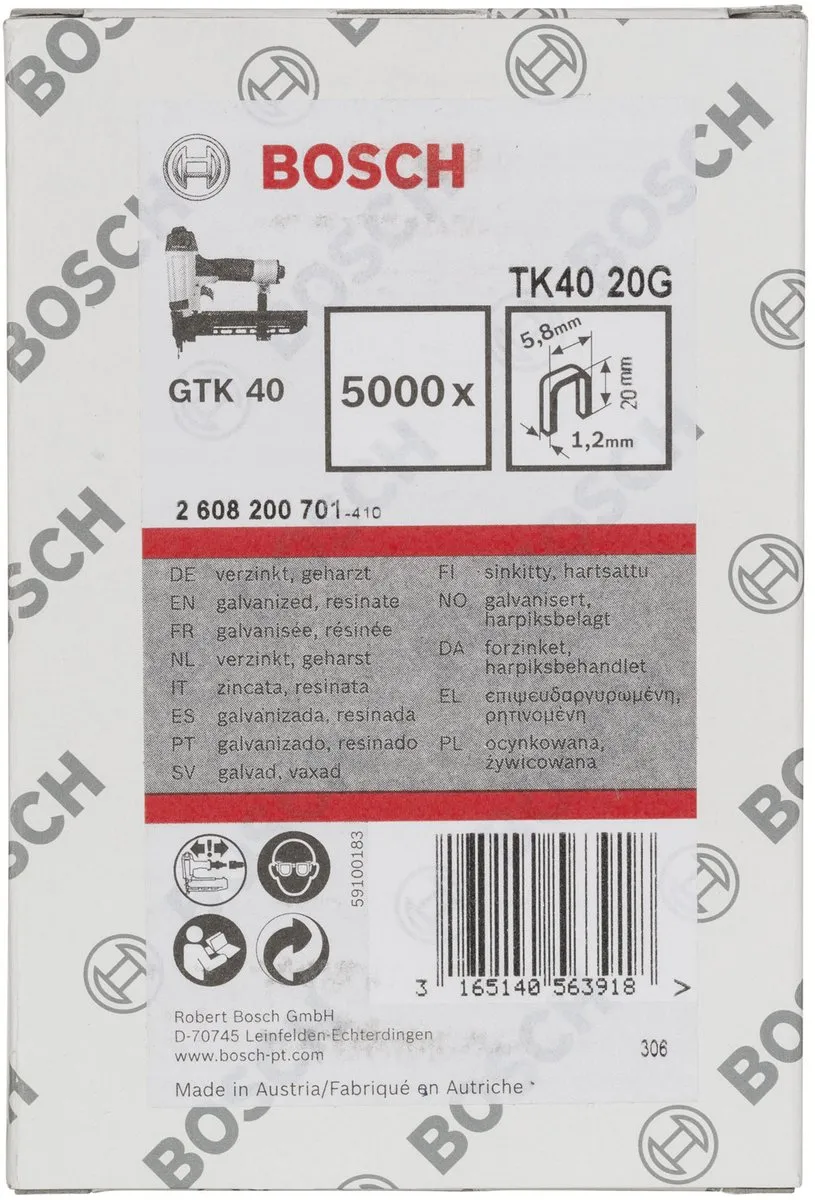 Bosch Professional TK40 20G Nieten - 5.8x20mm - 5000 Stuks - afbeelding 6 van 6