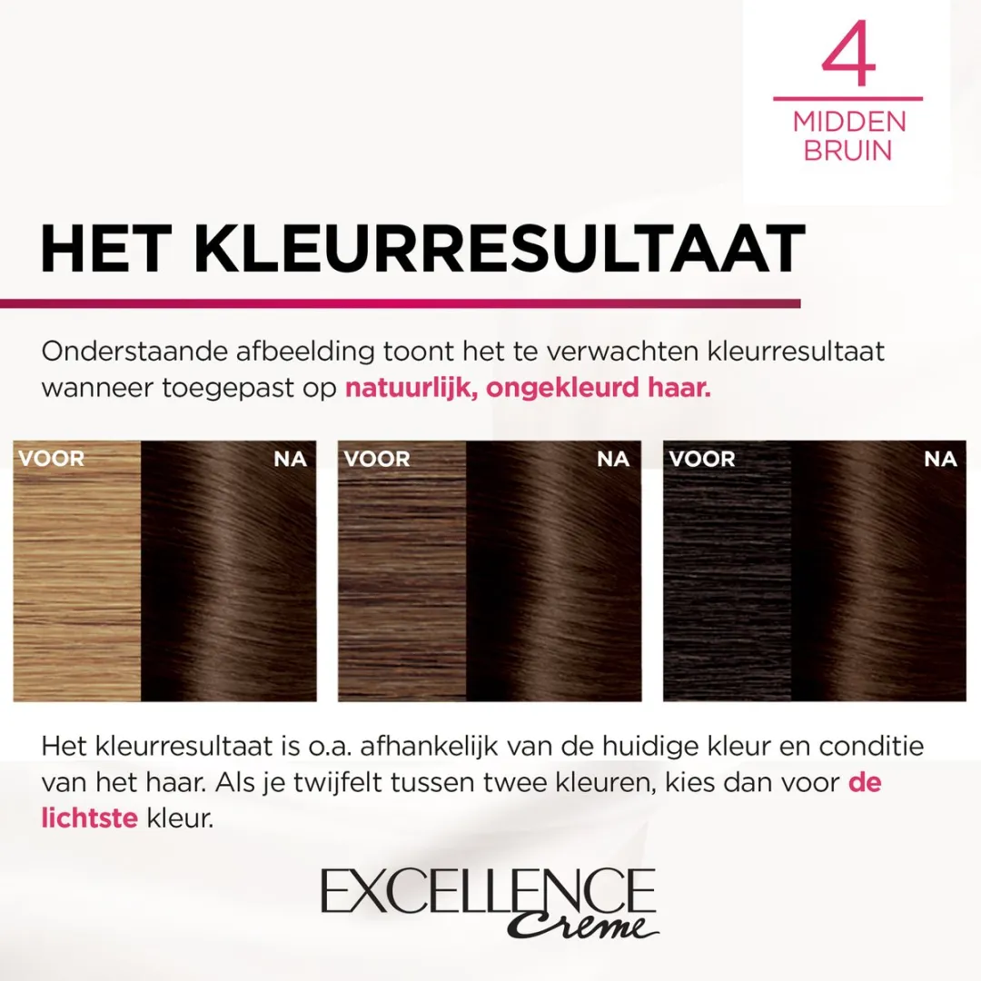 L'Oréal Paris Excellence Crème 4 Middenbruin - Haarverf 1035ml - afbeelding 6 van 6
