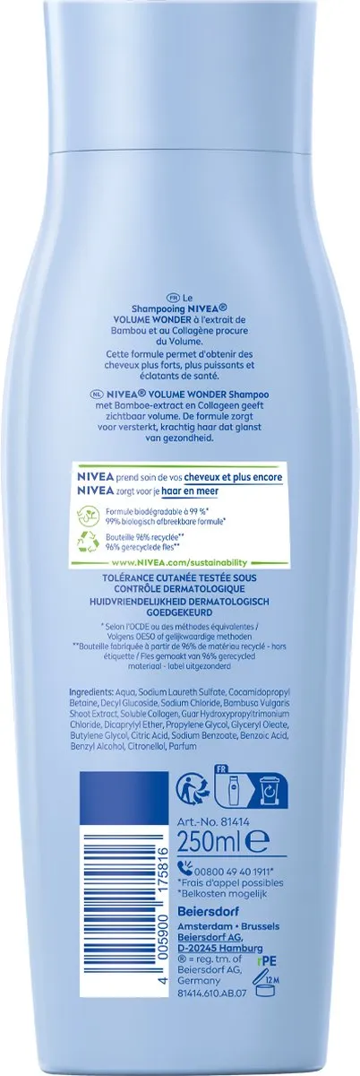 NIVEA Volume Wonder Haar Shampoo 6x250ml