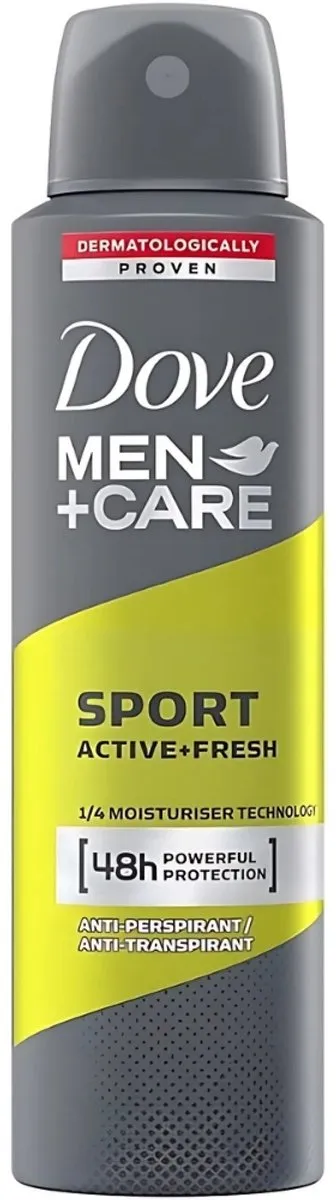 3 x Dove - Deodorant - Men Care Sport Active Fresh - Verfrissend en energiek - 150 ml - Grootverpakking - Deodorant - Mannen Deodorant - Sport Deodorant - Zweetvrije Deodorant - Dove Men+Care