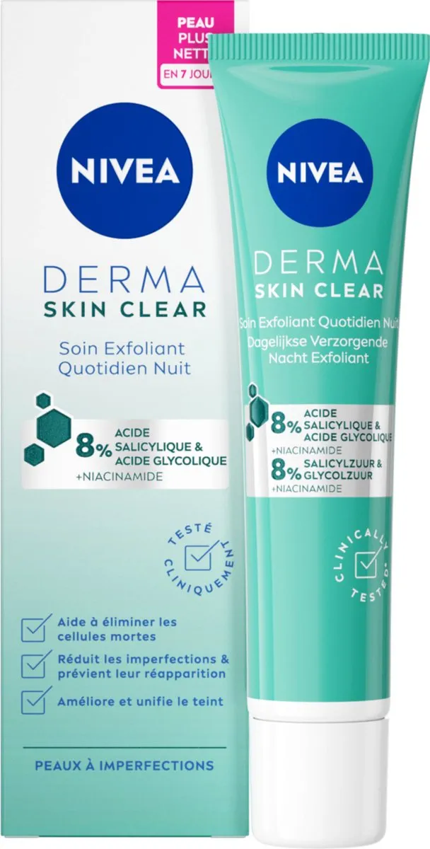 NIVEA DERMA Skin Clear Nacht Exfoliant 40ml - Anti-Acne
